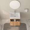KWPZQEB Wall Mounted Bathroom Cabinet, Farmhouse Floating Vanity with Sink & Storage Darwer, Fluted Wooden Floating Cabinet for Bathroom, Natural - 4 of 4