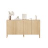 58" Fluted Sideboard Buffet Cabinet, Accent Coffee Bar Cabinet with Adjustable Shelves, Wood Credenza Buffet Cabinet, Entryway Console Table - 3 of 4