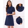 INSPIRE CHIC Women's Bow Tie Keyhole Neck Puff Sleeve Elegant Work Dress - 2 of 4