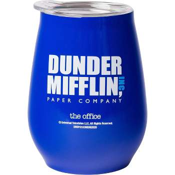 Silver Buffalo The Office Dunder Mifflin Stainless Steel Tumbler With Lid | Holds 10 Ounces