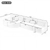 141 Inch Sectional Sofa,Upholstered Sofa Free-combined Sofa Couch with Two Chaise Lounge and Five Back Pillows In Living Room-Maison Boucle - 3 of 4