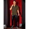 INSPIRE CHIC Men's Short Sleeve Point Collar Party Glitter Sheer Mesh Shirts - 2 of 4