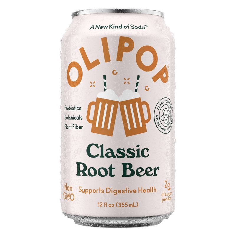 OLIPOP Classic Root Beer Prebiotic Soda - 12 fl oz, 1 of 12