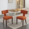OUTSUPPLY Set of 2 Modern Dining Chairs, Curved Backrest, Copper Nail Trim, Wood Frame, 300lb Capacity - 4 of 4