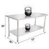 Stainless Steel Food Prep Table,Kitchen Work Table with Adjustable Under Shelf,Utility Table with Hooks for Restaurant,Garage,Hotel and Home - 2 of 4