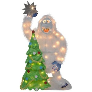 ProductWorks 32 Inch Bumble Christmas Tree Pre-Lit Yard Ornament Holiday Decor - 1 of 4