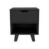 NicBex 19"H Wood Nightstand with Spacious Drawer,Bedside Tables with Open Shelf and Chic Wooden Legs for Bedroom,Living Room - 4 of 4