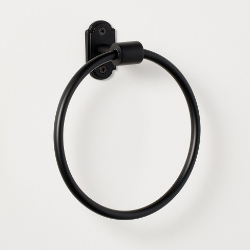 Classic Metal Towel Ring Black Finish - Hearth & Hand™ With