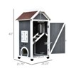 43"H Wooden Cat House Outdoor with Hammock, Weatherproof 3-Floor Feral Cat Shelter with Escape Doors, Asphalt Roof, Inside Ladders - 3 of 4