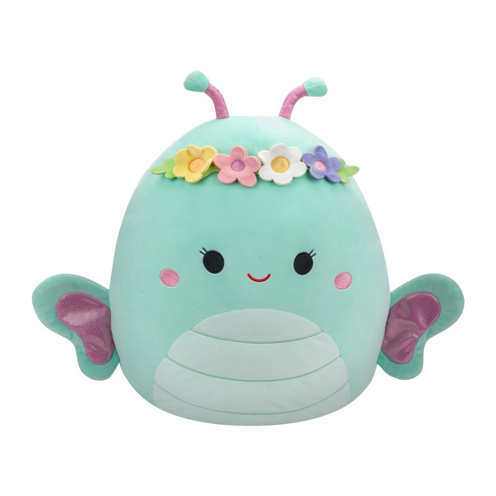 Squishmallows 16" Reina Seafoam Green Butterfly with Flower Crown Large Plush