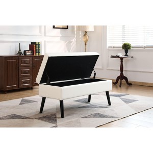 CAVINAS 43.3" Tufted Storage Ottoman Bench,Ottoman Foot Rest with Hidden Storage and Safety Hinges,Storage Bench for Bedroom - 1 of 4