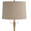 360 Lighting Dyna 58" Antique Brass and Taupe Linen Shade Floor Lamp - 2 of 4