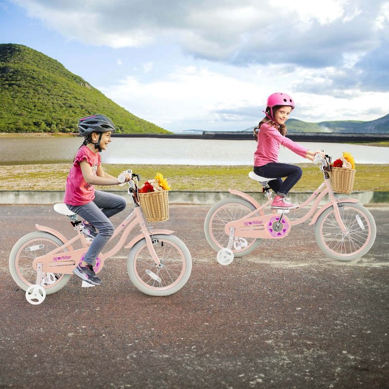 Prorider 16" Kid’s Bike with Training Wheels Adjustable Handlebar Seat Handbrake Blue/Green/Pink, 4 of 11