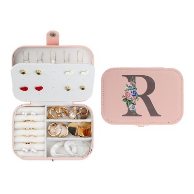 Unique Bargains Letter Travel Women Girls Birthday Gifts Portable PU Leather Jewelry Storage Display Holder