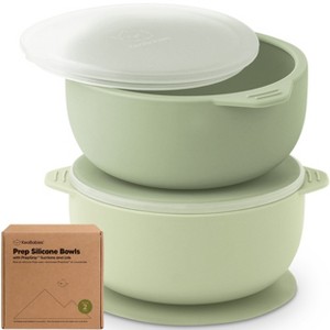 2-Pack Prep Baby Bowls with Suctions & Lids, Silicone Bowls for Baby Boy, Girl, Toddler Suction Bowl, Kids Bowl BPA-Free - 1 of 4