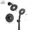 CASAINC 5 inches Wall Mounted Dual Head Shower System with Handheld Spray, Brushed Gold - 4 of 4