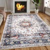 COZONY Washable Vintage Floral Area Rug, Non-Slip Low Pile Soft Carpet for Living Room Nursery Home Office Dining Room - 3 of 4