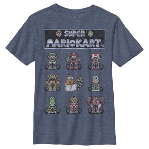 Boy's Nintendo Super Mario Kart Pixelated Racers Ready T-Shirt - 1 of 2