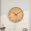 24"x24" Wooden Wall Clock with Gold accents Brown - Olivia & May - 4 of 4