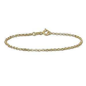 EVERLY JEWELRY | 14K Gold 1.5mm Rolo Link Chain Bracelet, 9 inch - Multiple Metal Color Options - 1 of 4