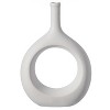 Uniquewise Contemporary White Ceramic Unique Shaped Flower Table Vase Centerpiece - 3 of 4