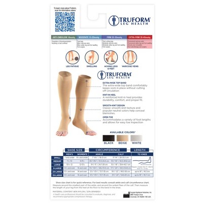 Truform 30-40 mmHg Compression Stockings for Men and Women, Knee High Length, Open Toe Beige Medium