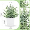 4 Pack Fake Plants Mini Artificial Greenery Potted Plants for Home Decor Indoor Office Table Room Farmhouse Bathroom Decor - 2 of 4