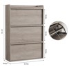 3 Shoe Cabinet with Flip Drawers, Wooden Shoe Cabinet with Adjustable Shelf, Freestanding Shoe Organizer, Hidden Shoe Storage for Entryway Hallway - 2 of 4
