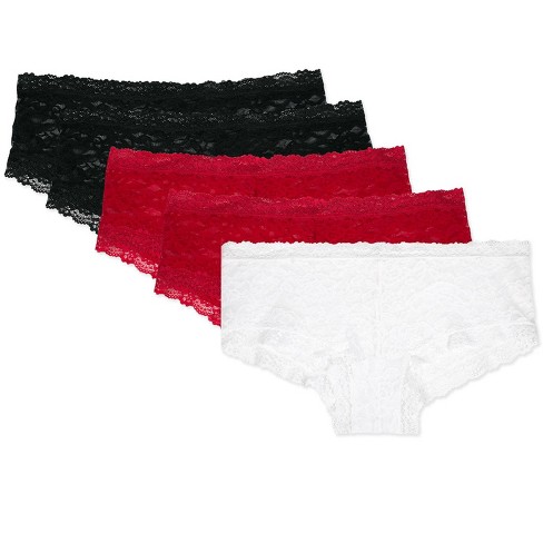 2 Pack of Womens Regular & Plus Size Comfort Sheer Lace Boyshort Panties 