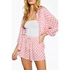 Women's OVERSIZED CHECKERED-PRINT WOVEN SHIRT - Pretty Garbage - 2 of 2