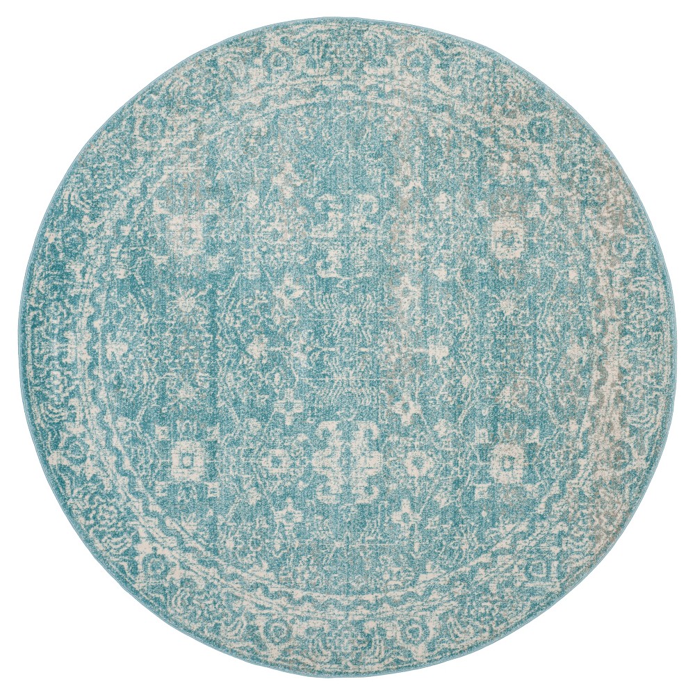 Evoke Rug - Light Blue/Ivory - (6'7inx6'7in Round) - Safavieh