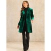 Allegra K Women's Velvet Lapel Double-Breasted Long Outerwear Winter Coats - 4 of 4