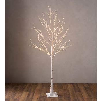 Plow & Hearth Extra Large Indoor/outdoor Birch Tree With 750 Warm White  Lights : Target