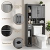Over The Toilet Storage Cabinet with Barn Door, Home Space-Saving Toilet Rack - 3 of 4