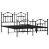 vidaXL Black Full Metal Bed Frame with Headboard & Slats, No Mattress, Easy Assembly - 2 of 4
