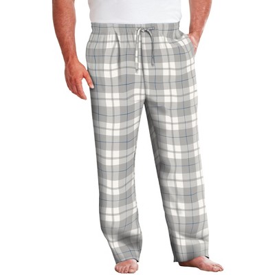 KingSize Men's Big & Tall Flannel Plaid Pajama Pants - Big - 4XL, Black  White Buffalo Check Pajama Bottoms