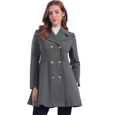 INSPIRE CHIC Women's Winter Long Lapel Collar Double Breast Coats