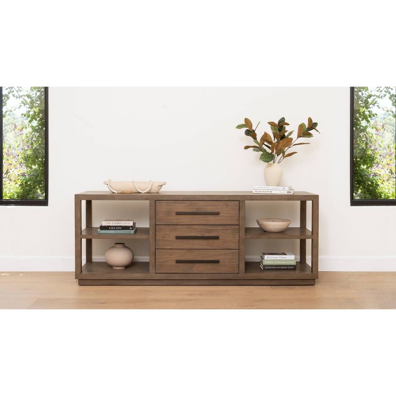 Lowe 74&#34; Media Console Natural - Abbyson Living, 3 of 13