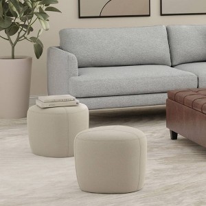 WyndenHall 18" Brea Contemporary Irregular Ottoman - 1 of 4