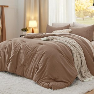 Bedsure Comforter Set – Soft & Warm Imitation Washed Cotton Bedding for All Seasons - 1 of 4
