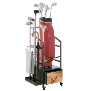 MOEPISY Golf Bag Organizer Rack with Wheels, Golf Storage Organizer for Garage - 1 of 4