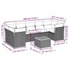 vidaXL 8 Piece Patio Sofa Set with Cushions Gray Poly Rattan - 3x Middle + Table + 4x Corner - 3 of 4