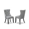 East West Furniture DAP2F23 Dallas Parson Kitchen Chairs - Button Tufted Nailhead Trim Beige Red faux Leather  Dining Chairs, Set of 2, linen white - 2 of 4