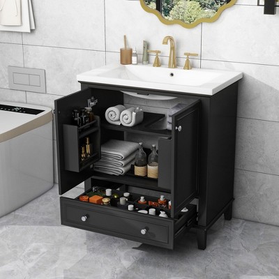 NicBex Modern Bathroom Vanity,Bathroom Sink Vanity with Doors and Drawer,Bathroom Sink Cabinet for Bathroom,Green/White/Black/Blue