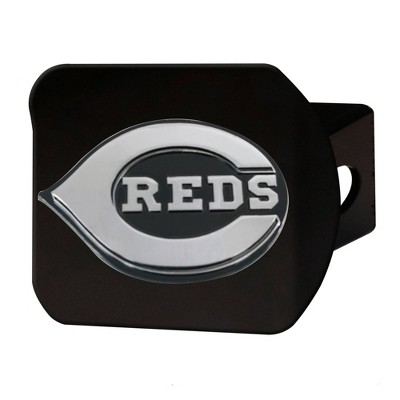 MLB Cincinnati Reds Chrome Metal Hitch Cover - Black