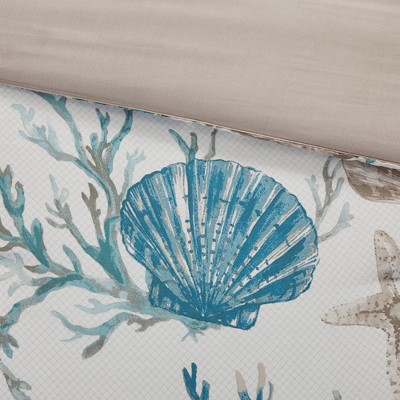Aqua Coastal Cotton Sateen King Duvet Cover Set