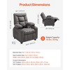 VEVOR Kids Reclining Chair, Toddler Recliner with Cup Holders and Pockets, 107° to 126° Adjustable Backrest, Breathable Polyester Fabric, Gray - 4 of 4