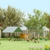 PawHut Chicken Run, Metal Chicken Coop w/ Waterproof & Anti-UV Cover, Feeding Door, Hanging Feeder, Perch - 3 of 4