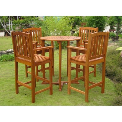 Royal Tahiti 7 Piece Badalona Shorea Wood Patio Dining Furniture Set Target