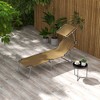 PAGED Folding Chaise Lounge Pool Chairs Adjustable Camping Chair with Canopy Shade Steel Frame and Side Pocket for Porch, Camping, Patio - 3 of 4